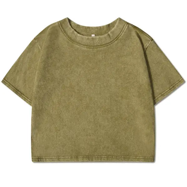 Solid Color Slim Washed T-Shirt Women Fashion Soft Cotton Tee ShirtS Casual Sport Short Sleeve Cool Retro Clothing