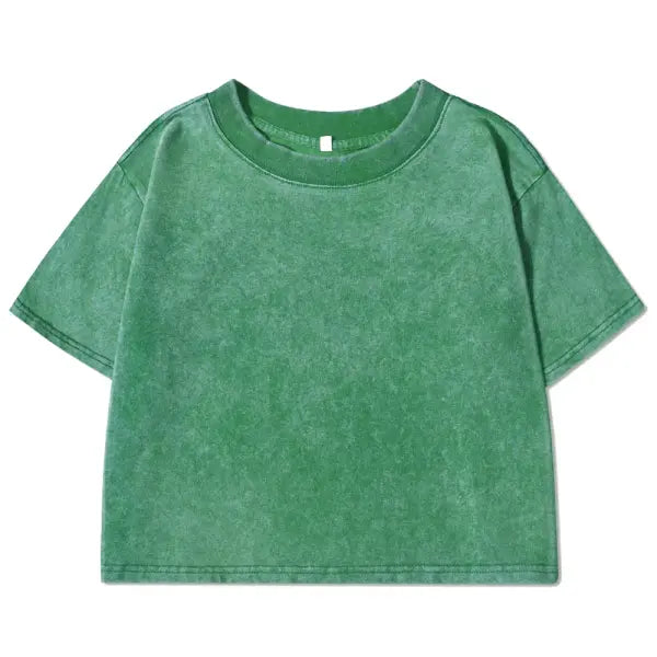 Solid Color Slim Washed T-Shirt Women Fashion Soft Cotton Tee ShirtS Casual Sport Short Sleeve Cool Retro Clothing