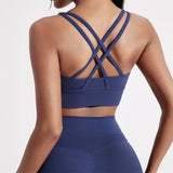 Solid Color Women Cross back Fitness sport Bra high strength Tight Top Comprehensive Training Gym Yoga Underwear