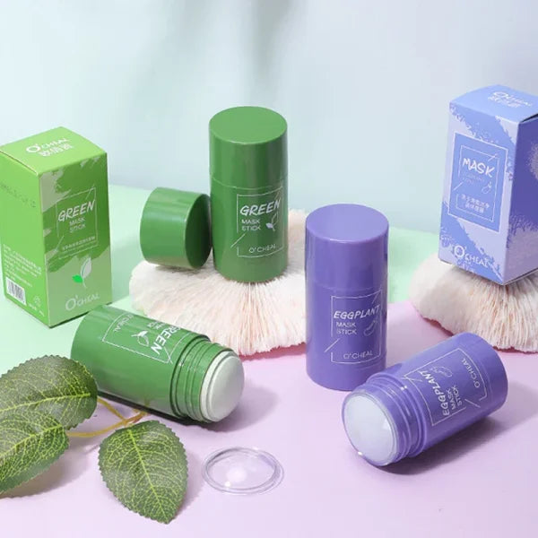 Solid Facial Mask Stick – Green Tea, Honey & Peach for Pore Cleaning & Moisturizing - Himpall