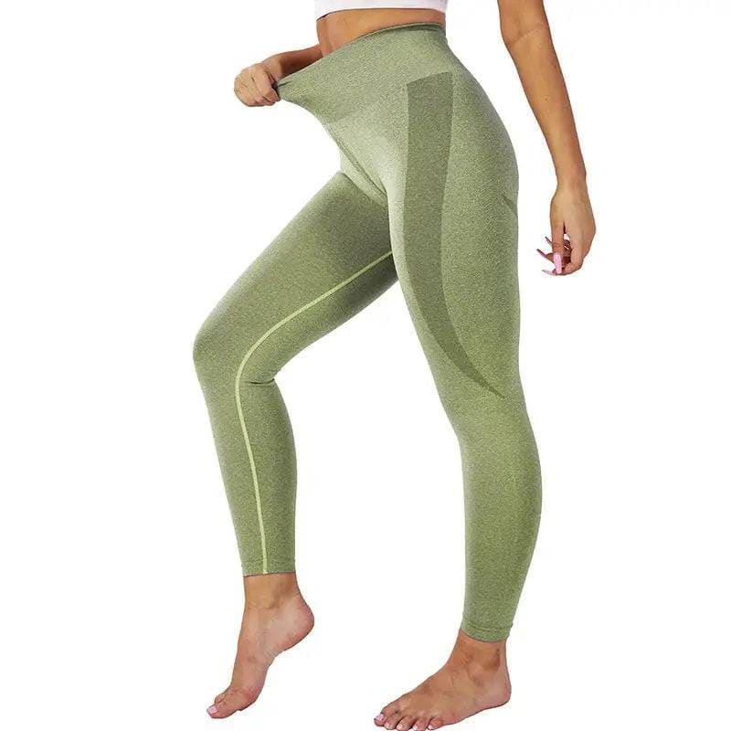 Speckled Seamless Spandex Leggings: Soft Workout Tights - Meadow green / XS