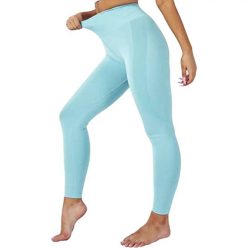 Speckled Seamless Spandex Leggings: Soft Workout Tights - Sky blue 2 / XS