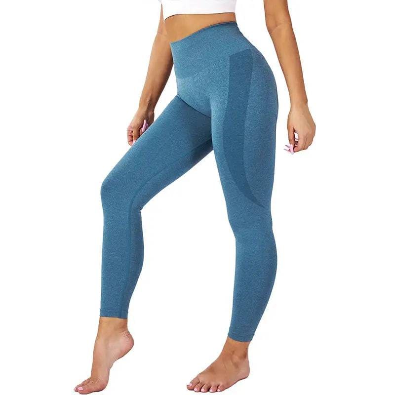 Speckled Seamless Spandex Leggings: Soft Workout Tights - Sky blue1 / XS