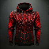 Spider Pattern Plus Size Polyester Elastane Hoodie Streetwear - WY2031 / 5XL