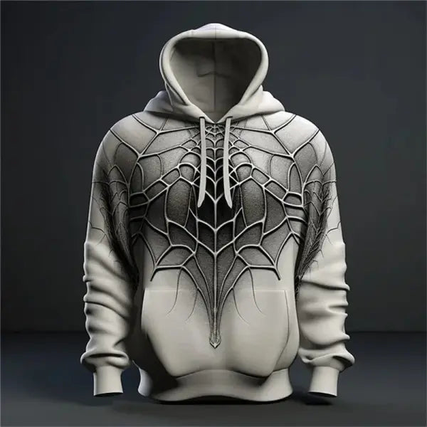 Spider Pattern Plus Size Polyester Elastane Hoodie Streetwear - WY2032 / S