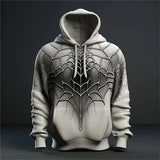 Spider Pattern Plus Size Polyester Elastane Hoodie Streetwear - WY2032 / S