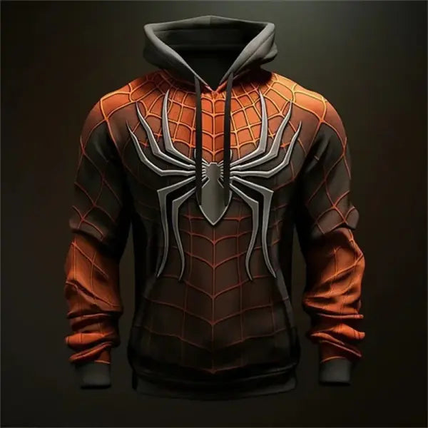 Spider Pattern Plus Size Polyester Elastane Hoodie Streetwear - WY2030 / 6XL