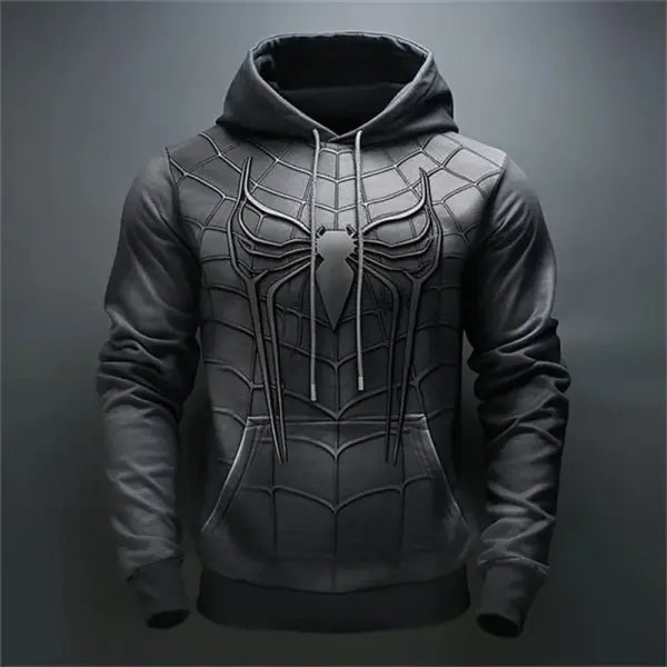 Spider Pattern Plus Size Polyester Elastane Hoodie Streetwear - WY2029 / 6XL