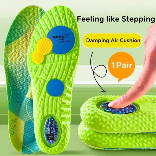 Green EVA Shock Absorption Insoles – Breathable Orthopedic Arch Support for Men & Women