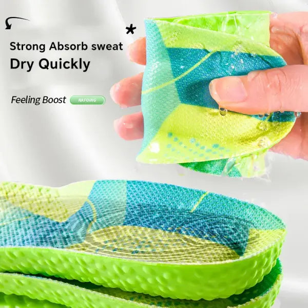 Green EVA Shock Absorption Insoles – Breathable Orthopedic Arch Support for Men & Women
