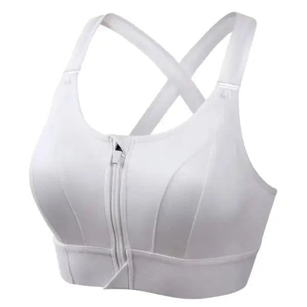 Sports Bras For Women Front Zipper Adjustable Strap Shockproof Elastic Fitness Athletic Brassiere Slim Yoga Crop Top