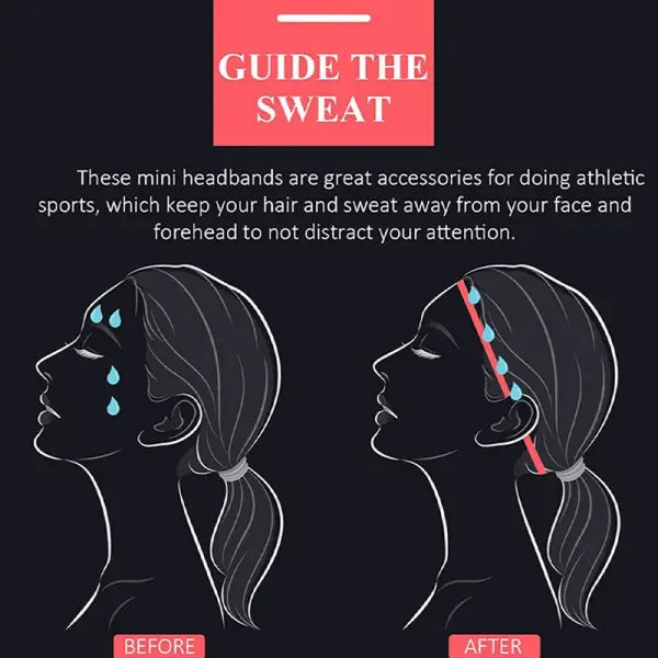 Sports Elastic Thin Headbands 4PCS Non-Slip Yoga Running Hairbands