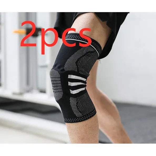 Sports Running Fitness Protection Knee Pads Brace Strap - Black anti slip a pair / L - Hair Remover