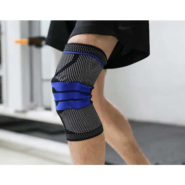 Sports Running Fitness Protection Knee Pads Brace Strap - Black Blue apair / L - Hair Remover