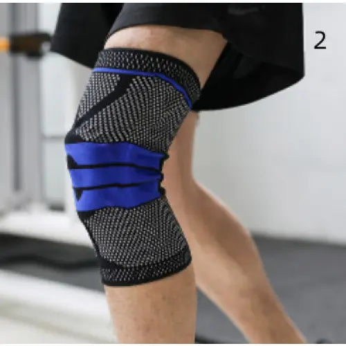 Sports Running Fitness Protection Knee Pads Brace Strap - Black blue anti slip 1 / L - Hair Remover