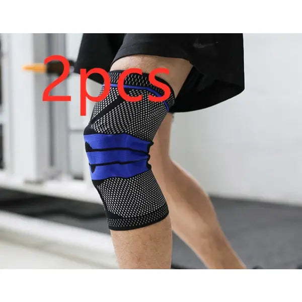 Sports Running Fitness Protection Knee Pads Brace Strap - Black blue anti slip2 / L - Hair Remover