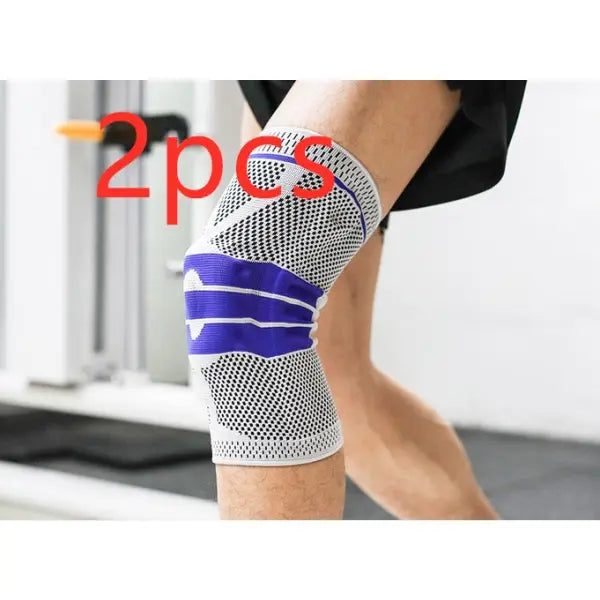 Sports Running Fitness Protection Knee Pads Brace Strap - Grey anti slip a pair / L - Hair Remover