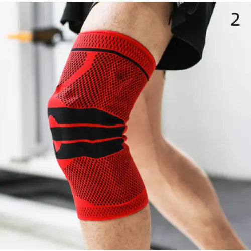 Sports Running Fitness Protection Knee Pads Brace Strap - Red anti slip 1pc / L - Hair Remover