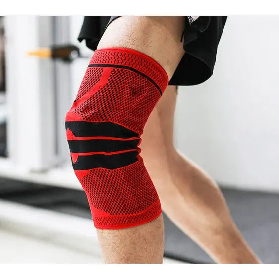 Sports Running Fitness Protection Knee Pads Brace Strap - Red apair / L - Hair Remover