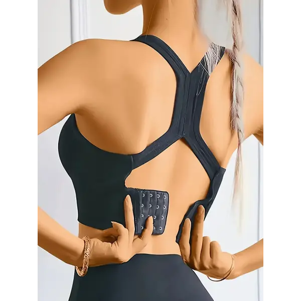 Sports Seamless Comfy & Breathable Push Up Yoga Tank Bra@W4 - black / M