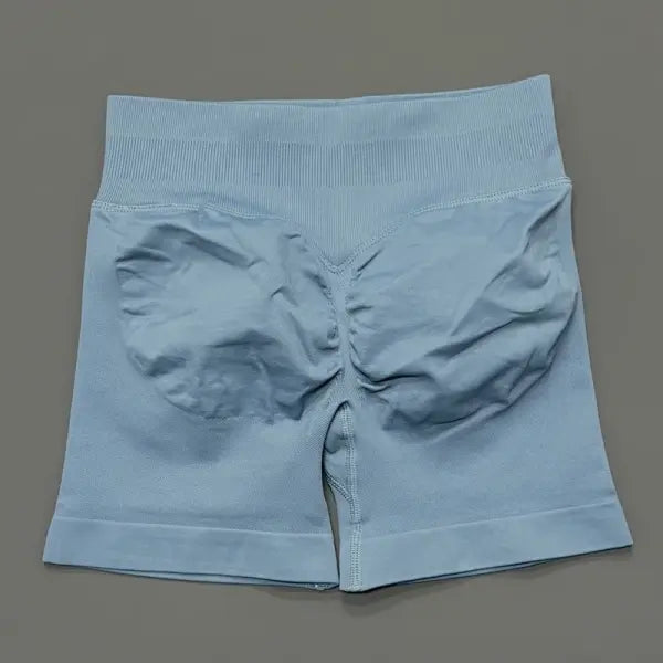 Sports Shorts Seamless 4.5’’ Low Waist – Scrunch Workout Fitness - Cornflower Blue / S