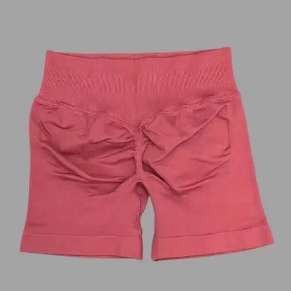 Sports Shorts Seamless 4.5’’ Low Waist – Scrunch Workout Fitness - Raspberry / L
