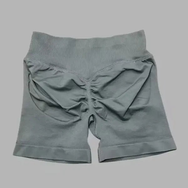 Sports Shorts Seamless 4.5’’ Low Waist – Scrunch Workout Fitness - Slate Gray / S