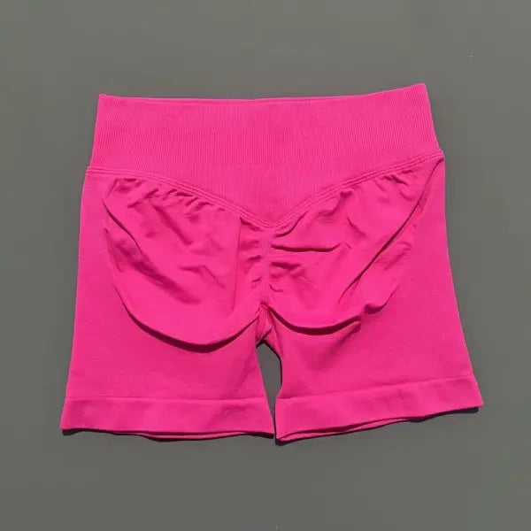 Sports Shorts Seamless 4.5’’ Low Waist – Scrunch Workout Fitness - Bright Fuchsia / S