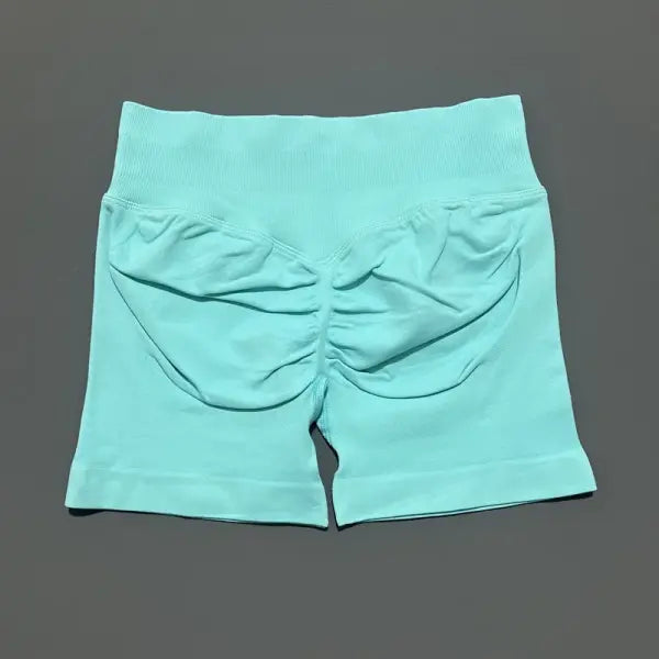 Sports Shorts Seamless 4.5’’ Low Waist – Scrunch Workout Fitness - Mint Green / M