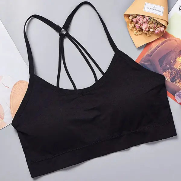 Sports underwear women seamless crop top nylon for yoga fitness activewear - D Without letters / One Size