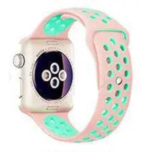 Sports Watch Strap – Durable and Adjustable Replacement Strap - Pink mint green / 38