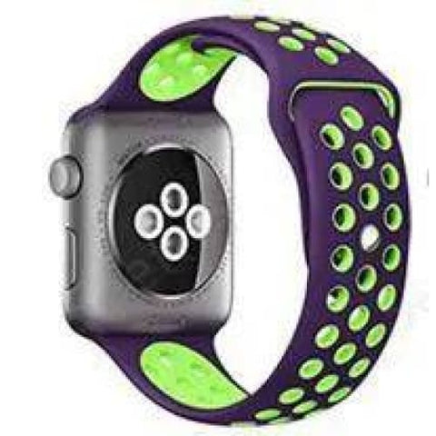 Sports Watch Strap – Durable and Adjustable Replacement Strap - Purple fluorescent green / 38