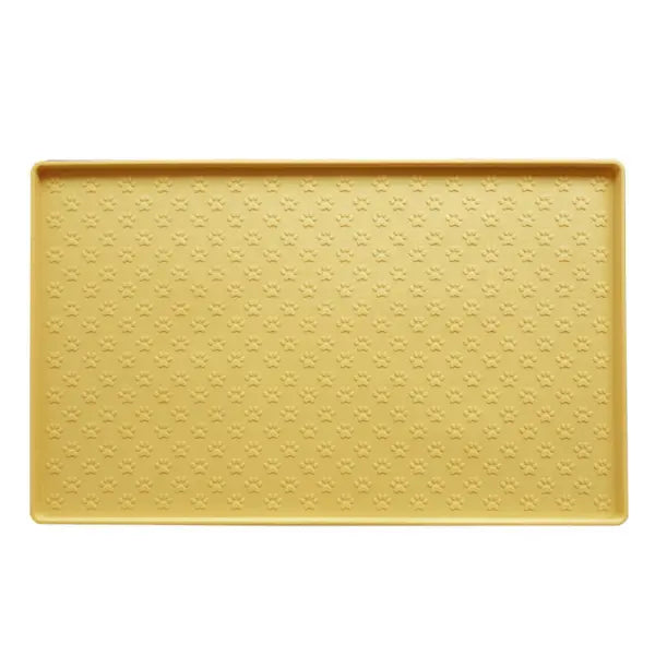 Spot Pet Mat Waterproof And Easy To Clean Silicone Dog Mat Cat Mat Square Pet Placemat Pet Supplies - Yellow / Small