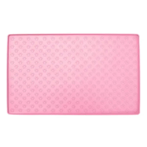 Spot Pet Mat Waterproof And Easy To Clean Silicone Dog Mat Cat Mat Square Pet Placemat Pet Supplies - Pink / Small
