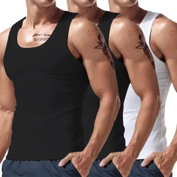 Spring And Summer Multi-color Three-piece Combination Short Sleeve - Black Black White / L - None
