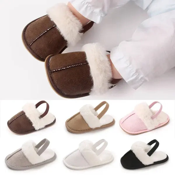 Spring and Winter Baby Shoes Cute Indoor Baby Fluffy Slippers Baby Toddler Boys and Girls Shoes Sandals First Step
