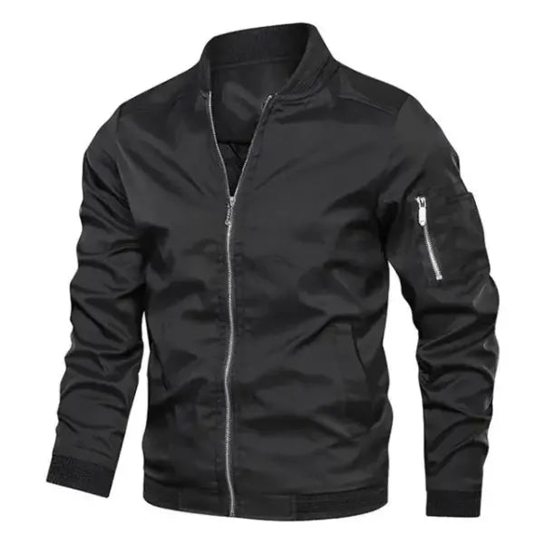 Lightweight Jacket Windbreaker Casual Zip Up Coat - Black / 5XL