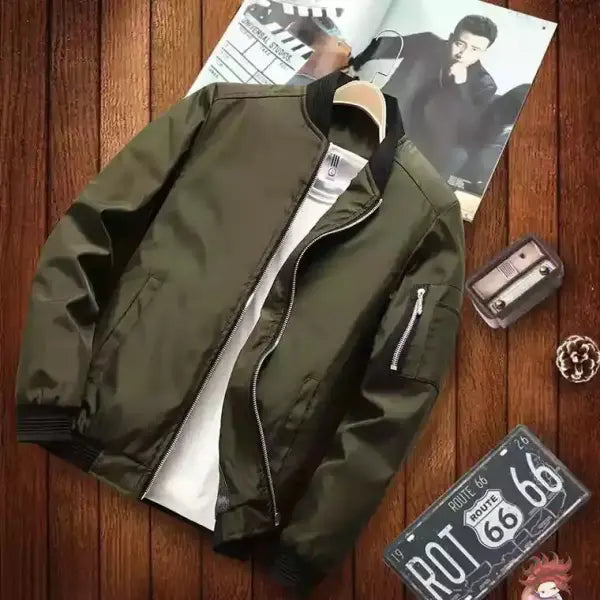Lightweight Jacket Windbreaker Casual Zip Up Coat - Green / 5XL
