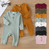Baby Cotton Romper – Long Sleeve Spring/Autumn Jumpsuit Playsuit for Newborn Boys & Girls