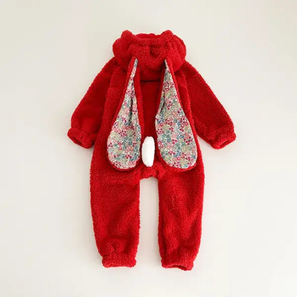 Baby Rabbit Romper – Spring Hooded One-Piece Jumpsuit Pajamas for Newborn Boys & Girls - Red / 6-12M 73
