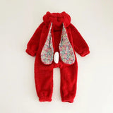 Baby Rabbit Romper – Spring Hooded One-Piece Jumpsuit Pajamas for Newborn Boys & Girls - Red / 6-12M 73