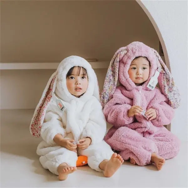 Baby Rabbit Romper – Spring Hooded One-Piece Jumpsuit Pajamas for Newborn Boys & Girls