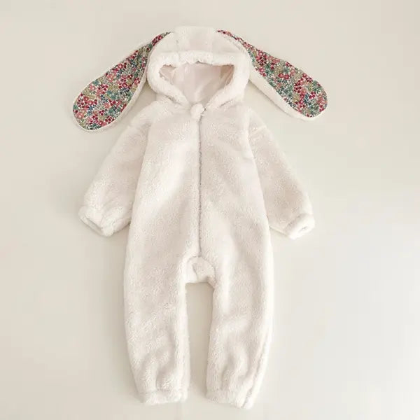 Baby Rabbit Romper – Spring Hooded One-Piece Jumpsuit Pajamas for Newborn Boys & Girls - WHITE / 6-12M 73