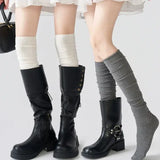Women’s Knee-High Socks – White Vertical Stripe Long Stockings for Spring/Fall Japanese Fashion Style