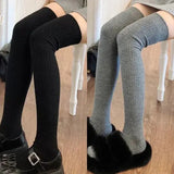 Women’s Knee-High Socks – White Vertical Stripe Long Stockings for Spring/Fall Japanese Fashion Style