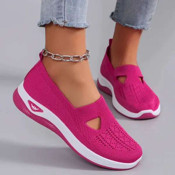 Spring new women’s sports shoes fashionable breathable lightweight non-slip wear-resistant casual sports shoes flat