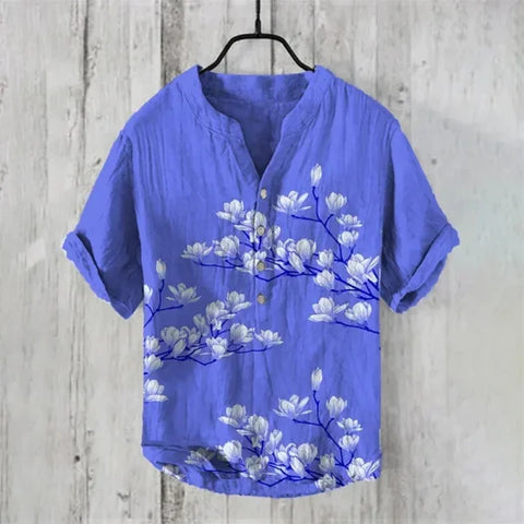 Spring & Summer Hawaiian Style Shirts – 100% Linen Casual Men’s & Women’s Tops - ARU219 / XXXL
