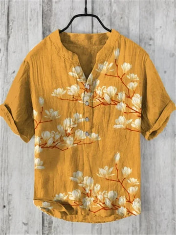 Spring & Summer Hawaiian Style Shirts – 100% Linen Casual Men’s & Women’s Tops - ARU224 / XXXL