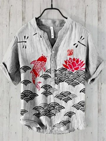 Spring & Summer Hawaiian Style Shirts – 100% Linen Casual Men’s & Women’s Tops - ARU223 / XXXL