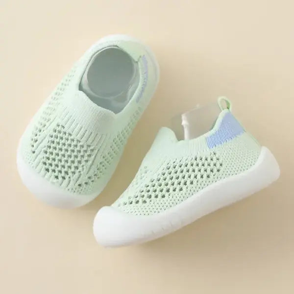 Breathable Knitted Toddler Sneakers - Slip-On Non-Slip Kids Tennis Shoes - Spring/Summer Soft Casual School Shoes